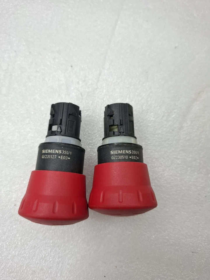 LOT OF 2 PCS SIEMENS 3SU1 G/231127 *E03* EMERGENCY STOP MUSHROOM PRESSURE SWITCH